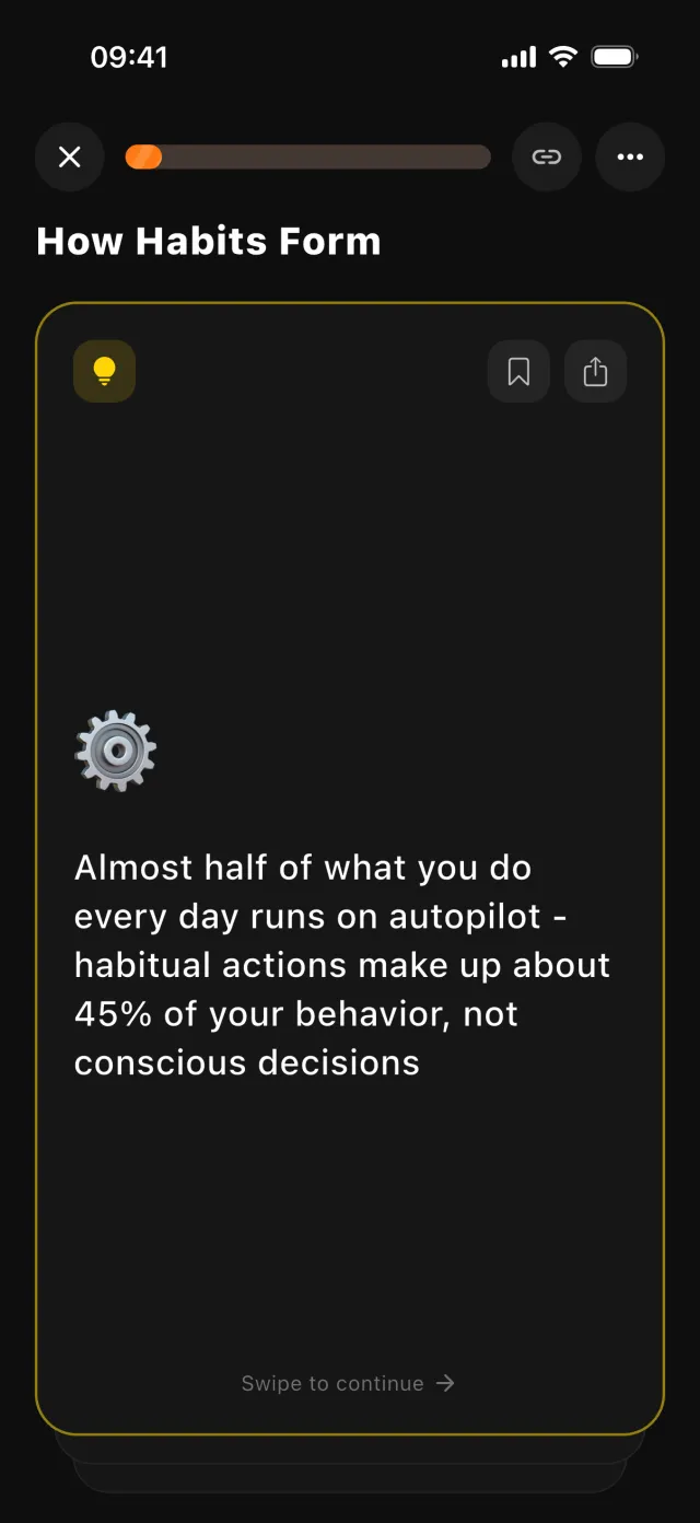 A card from a set: how habits form